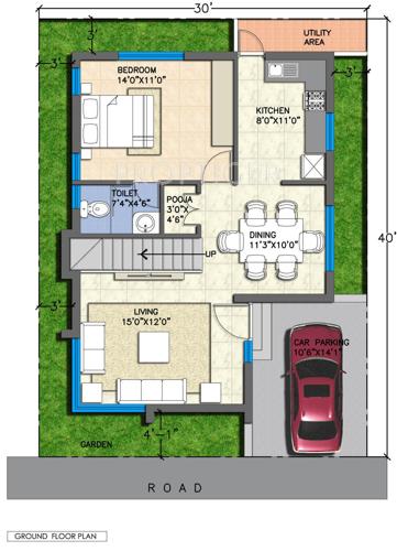 JR Greenpark Lakefront (3BHK+3T (1,500 sq ft) 1500 sq ft)
