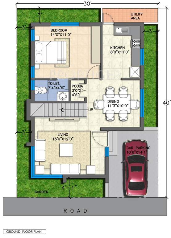 JR Greenpark Lakefront (3BHK+3T (1,500 sq ft) 1500 sq ft)