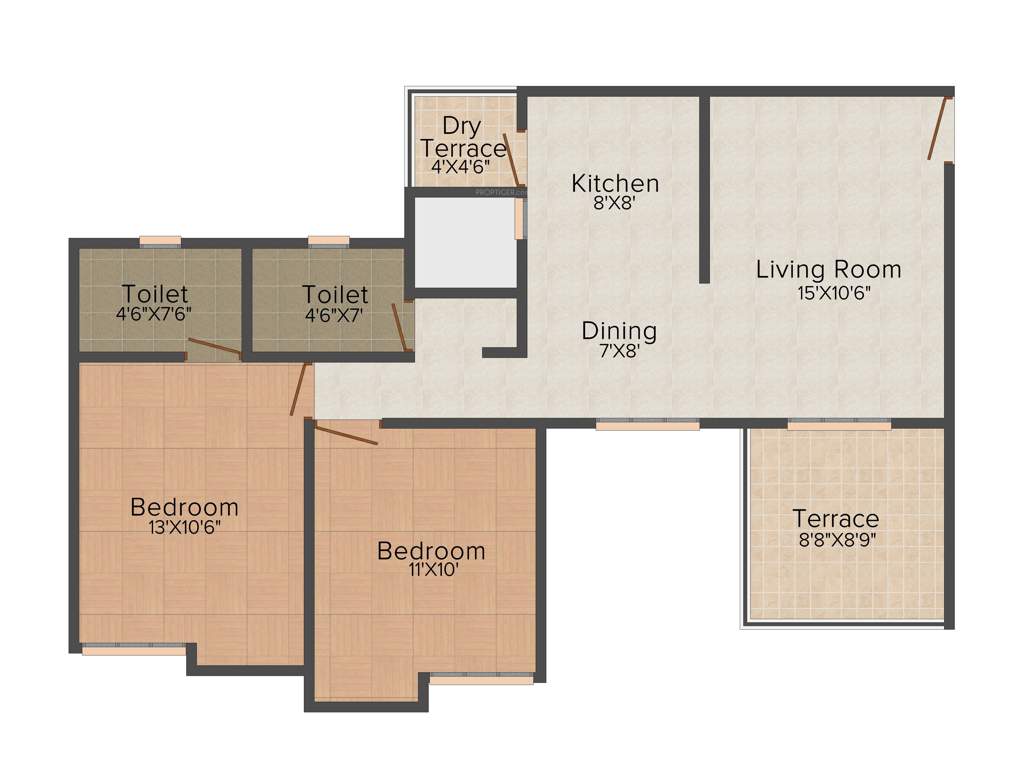 Shreeyash Shree Woods (2BHK+2T (984 sq ft) 984 sq ft)