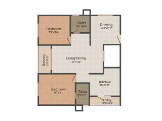 Mahaveer Rhyolite (2BHK+2T (1,127 sq ft) 1127 sq ft)