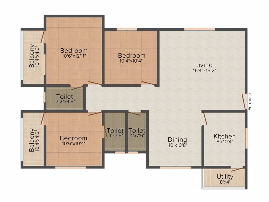 Mahaveer Lakes (3BHK+3T (1,458 sq ft) 1458 sq ft) Mahaveer Lakes (3BHK+3T (1,458 sq ft) 1458 sq ft)