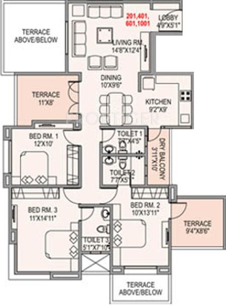 Paranjape Vasant Vihar Towers (3BHK+3T (1,374 sq ft) 1374 sq ft) Paranjape Vasant Vihar Towers (3BHK+3T (1,374 sq ft) 1374 sq ft)