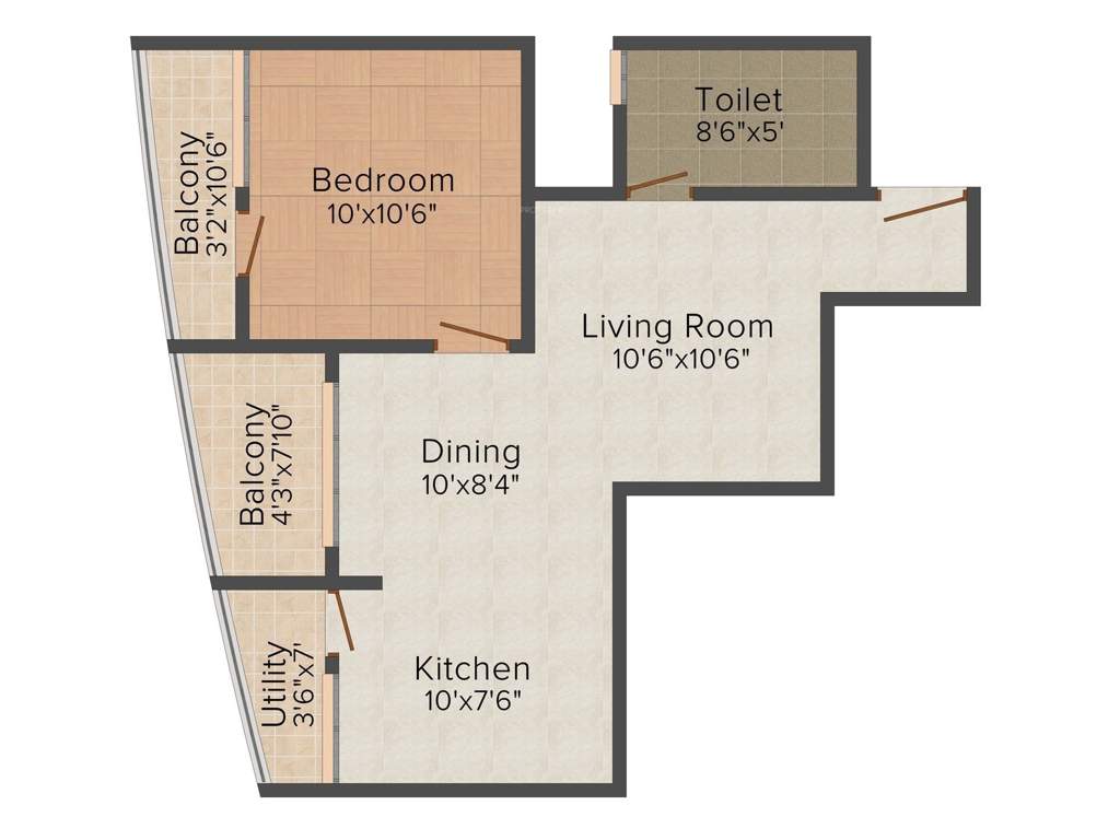 Sowparnika Projects Swastika 1BHK+1T (737 sq ft)