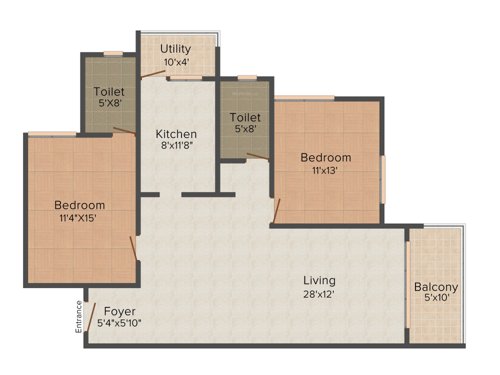 Skyline RK Atlantis (2BHK+2T (1,256 sq ft) 1256 sq ft)