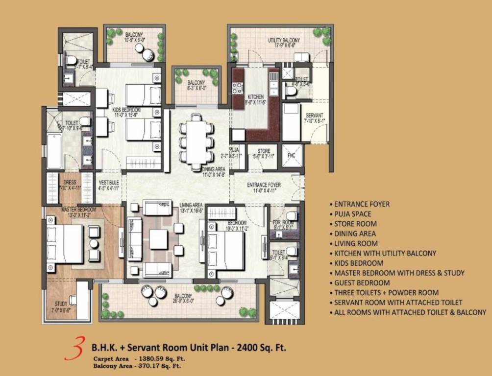 Assotech Blith (3BHK+4T (2,400 sq ft)   Study Room 2400 sq ft)