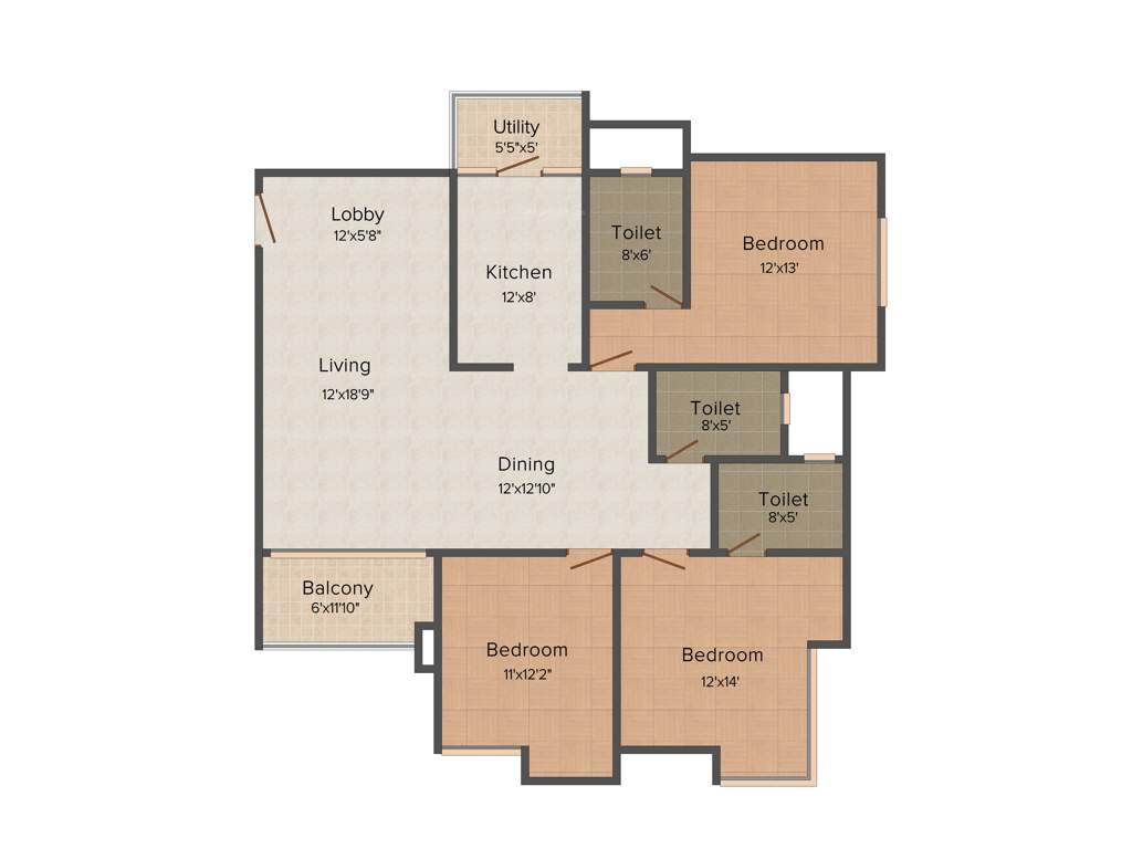 Valmark Abodh (3BHK+3T (1,713 sq ft) 1713 sq ft)