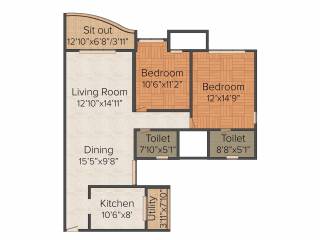 Vascon Forest County (2BHK+2T (1,315 sq ft) 1315 sq ft)