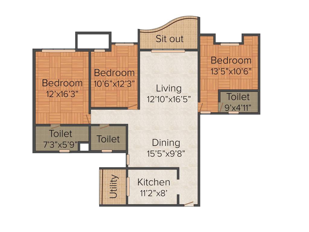 Vascon Forest County (3BHK+3T (1,720 sq ft) 1720 sq ft)