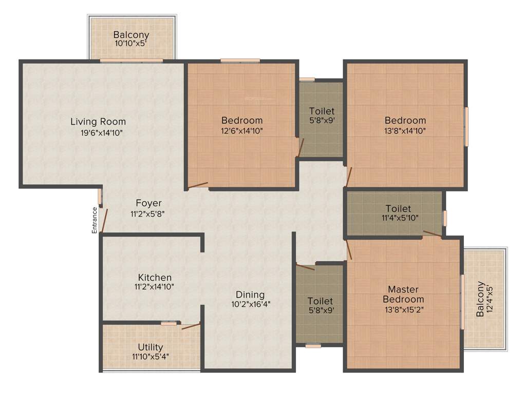 NCC Nagarjun Meadows II (3BHK+3T (2,159 sq ft) + Servant Room 2159 sq ft)
