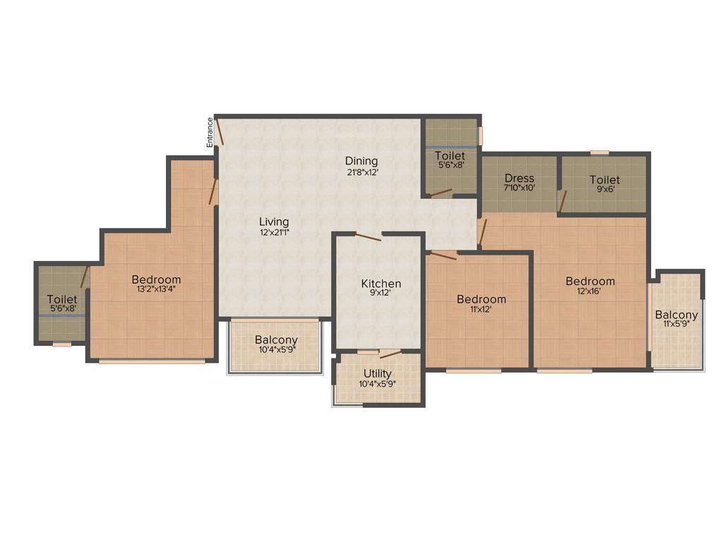 Purva Purva Atria Platina (3BHK+3T (2,075 sq ft) 2075 sq ft)