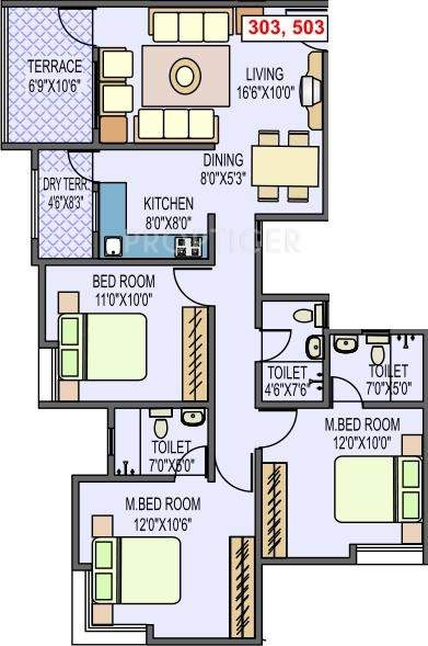 Home Developers Bhagyatara Society (3BHK+3T (1,207 sq ft) 1207 sq ft)