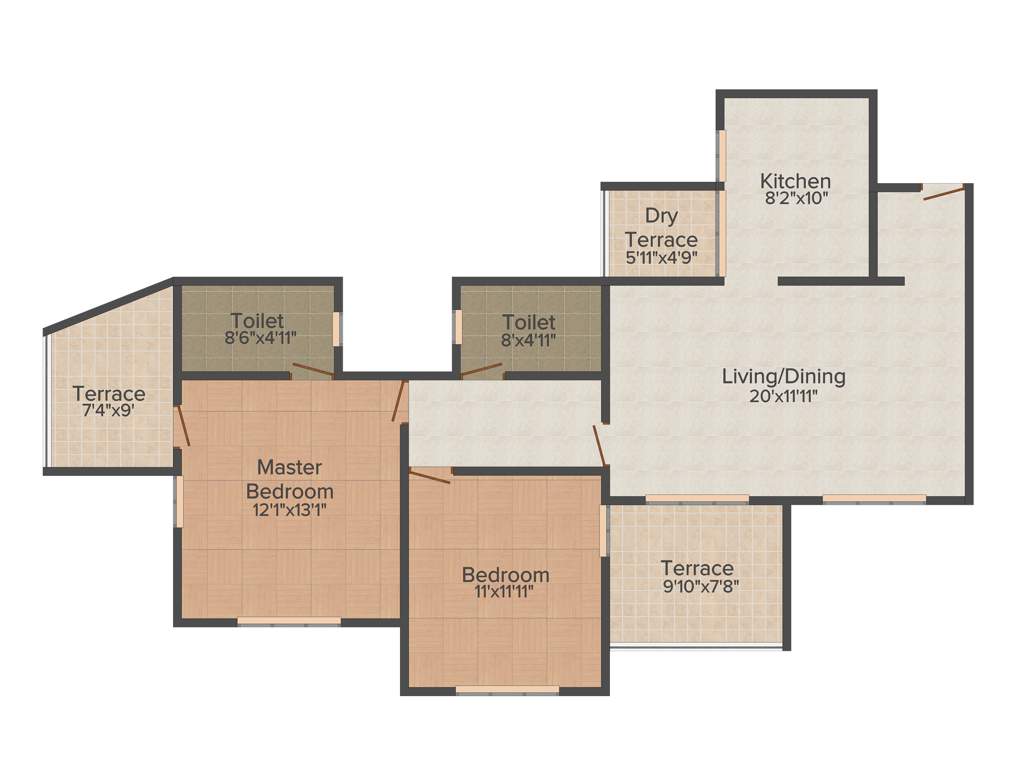 Aurum Allure (2BHK+2T (1,199 sq ft) 1199 sq ft)