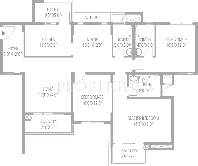 Assetz East Point (3BHK+3T (1,690 sq ft) 1690 sq ft)