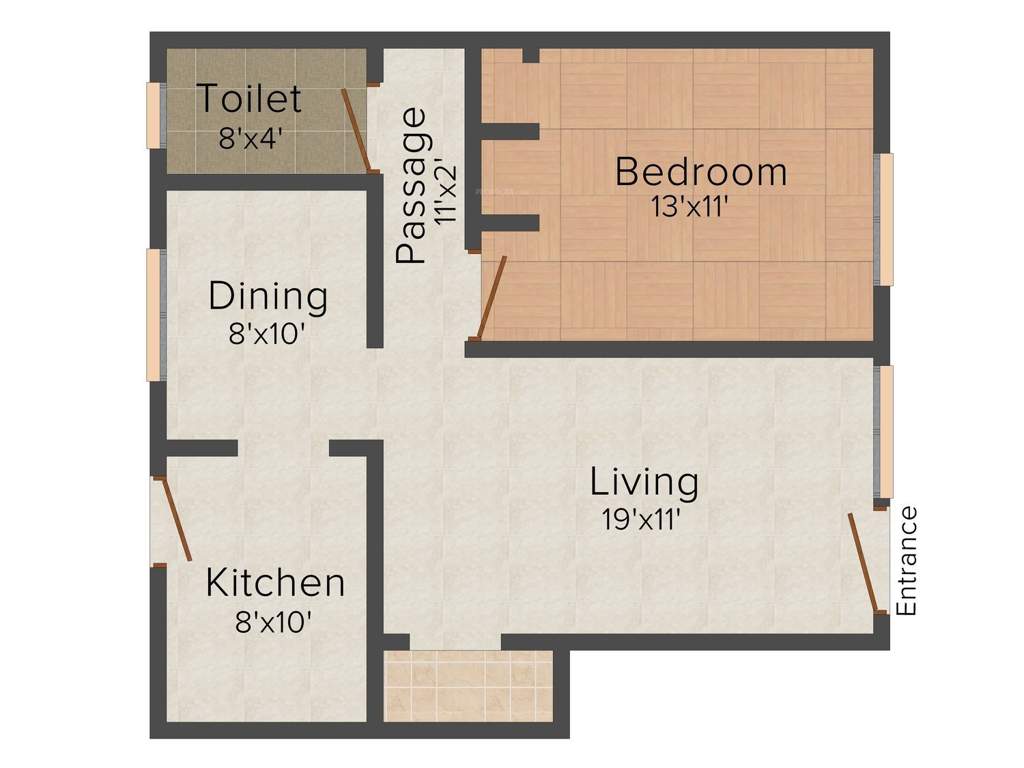 Shree Sai Associates Swapna Nagari 1BHK+1T (625 sq ft)