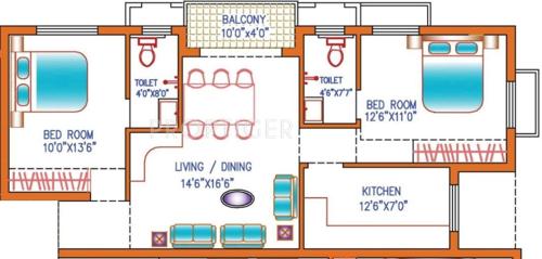 Agni Lakshya Kripa (2BHK+2T (970 sq ft) 970 sq ft)