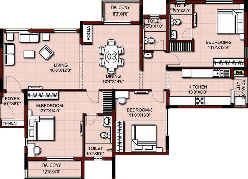 XS Real Properties Siena (3BHK+3T (1,872 sq ft) 1872 sq ft)