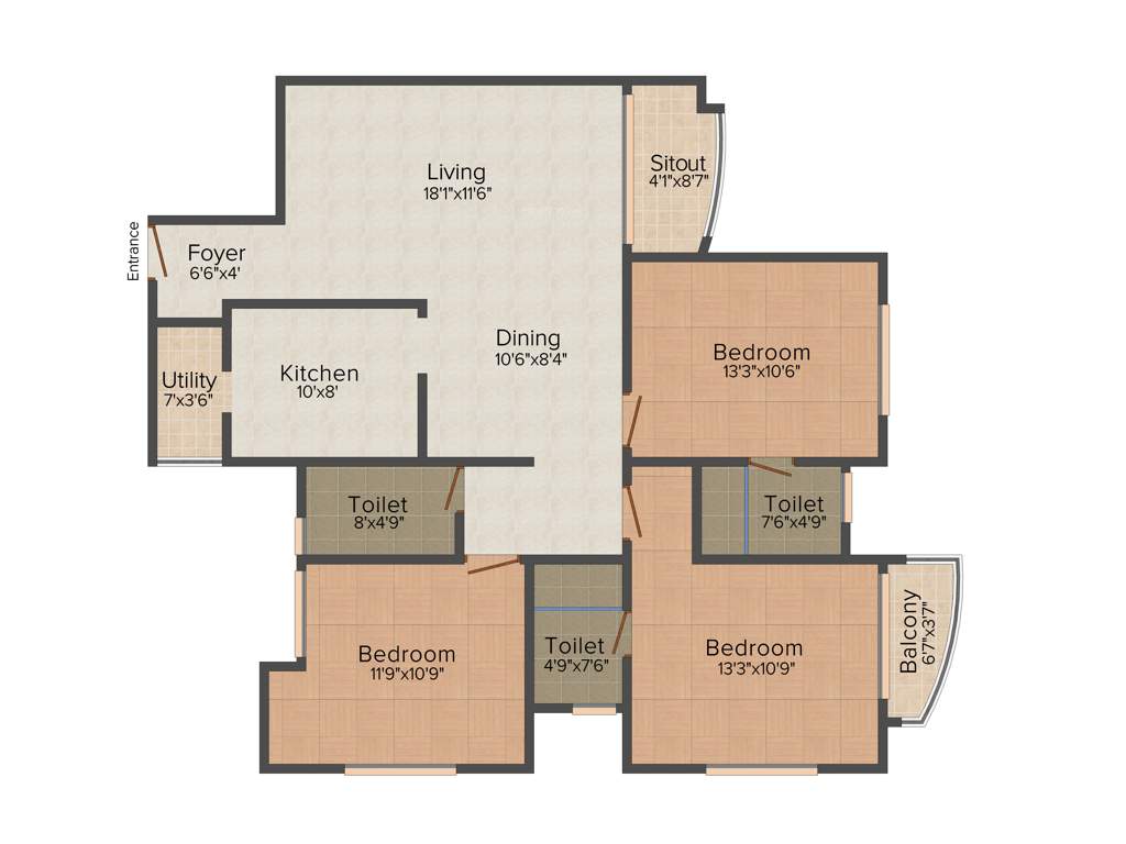 Prince Residenzia (3BHK+3T (1,500 sq ft) 1500 sq ft)