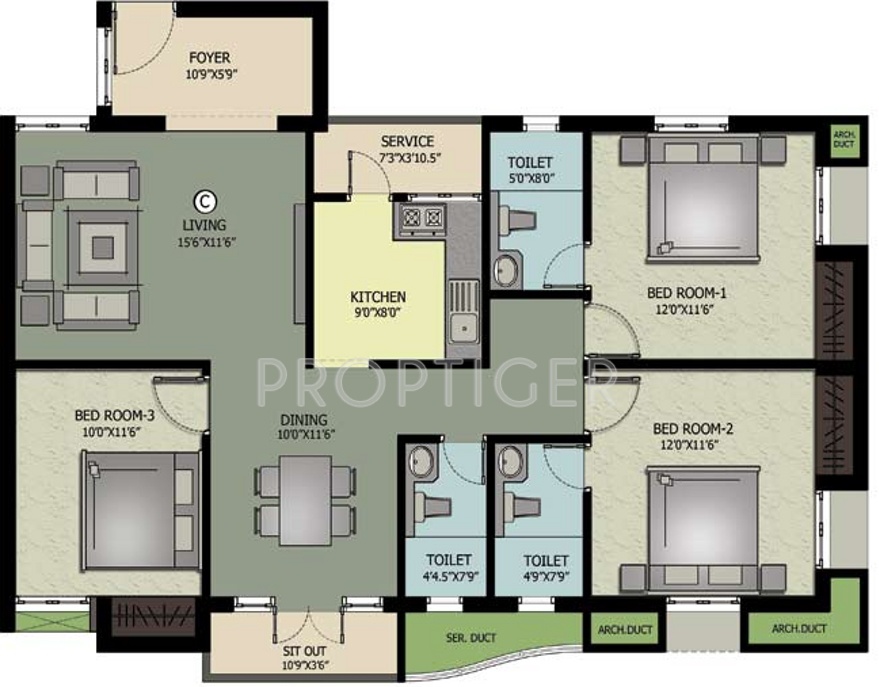 Nahar Jai Madhav (3BHK+3T (1,513 sq ft) 1513 sq ft)