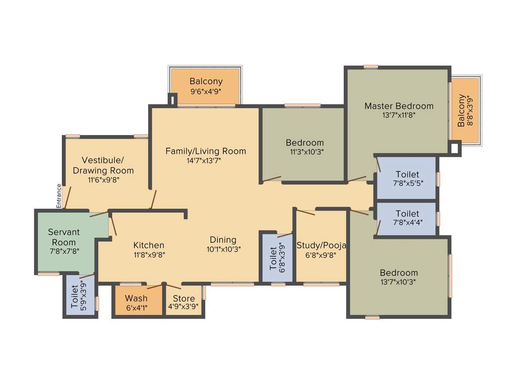 Godrej Garden City (3BHK+4T (2,253 sq ft) Study Room 2253 sq ft)