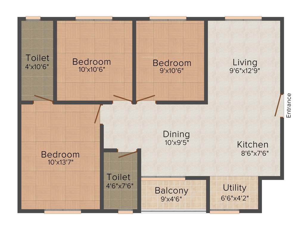 Mantri Celestia (3BHK+2T (1,198 sq ft) 1198 sq ft)
