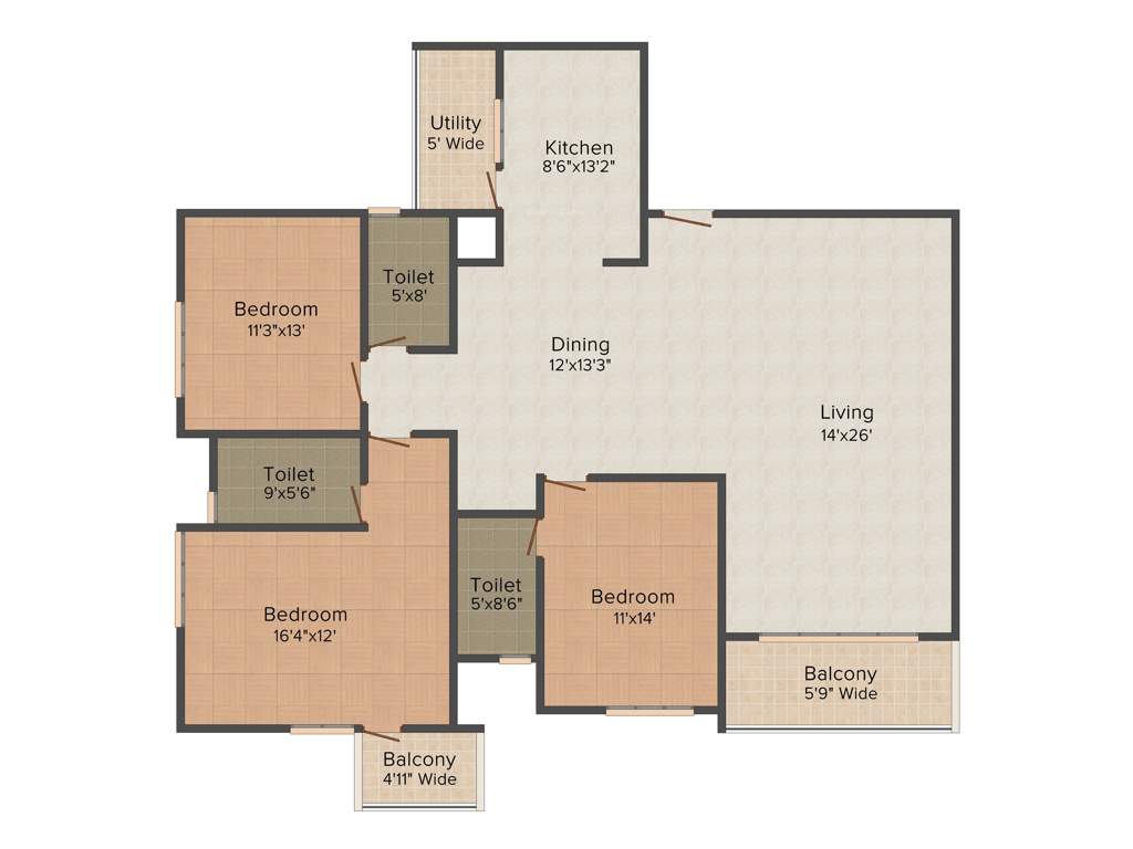 ND Passion Elite (3BHK+3T (2,020 sq ft) 2020 sq ft)