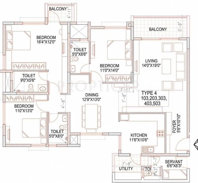 ND Passion Elite (3BHK+3T (2,055 sq ft) + Servant Room 2055 sq ft)