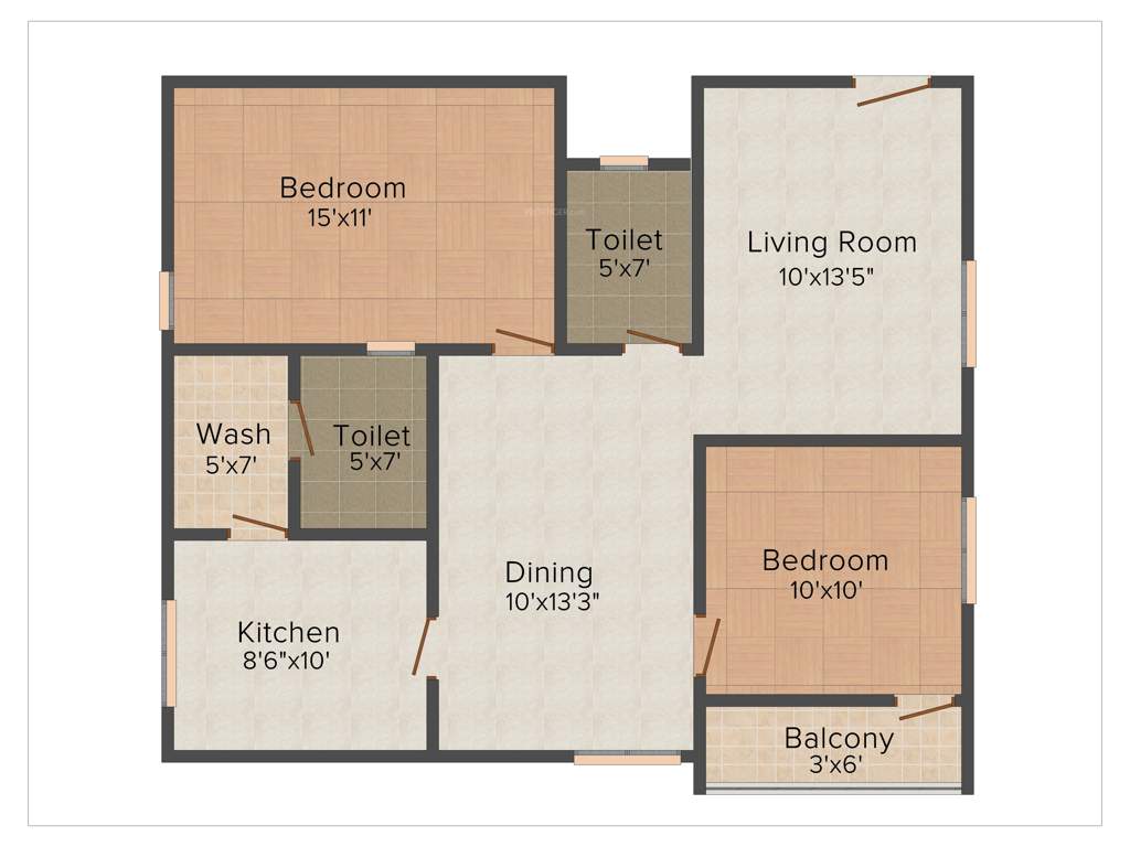 Alliance Orchid Springs (2BHK+2T (1,104 sq ft) 1104 sq ft)