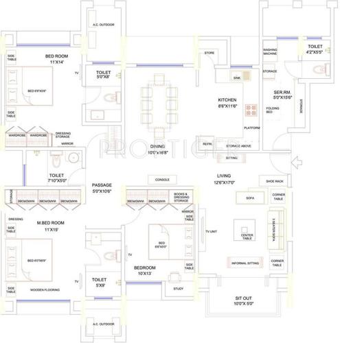 Lunkad Sky Vie (3BHK+4T (1,690 sq ft) + Servant Room 1690 sq ft) Lunkad Sky Vie (3BHK+4T (1,690 sq ft) + Servant Room 1690 sq ft)