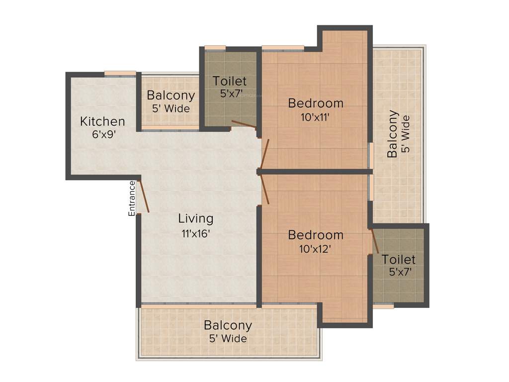 The Antriksh Golf City (2BHK+2T (1,050 sq ft) 1050 sq ft)