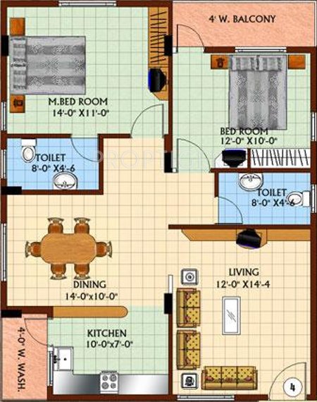 DSR Infrastructures Regency (2BHK+2T (1,145 sq ft) 1145 sq ft)