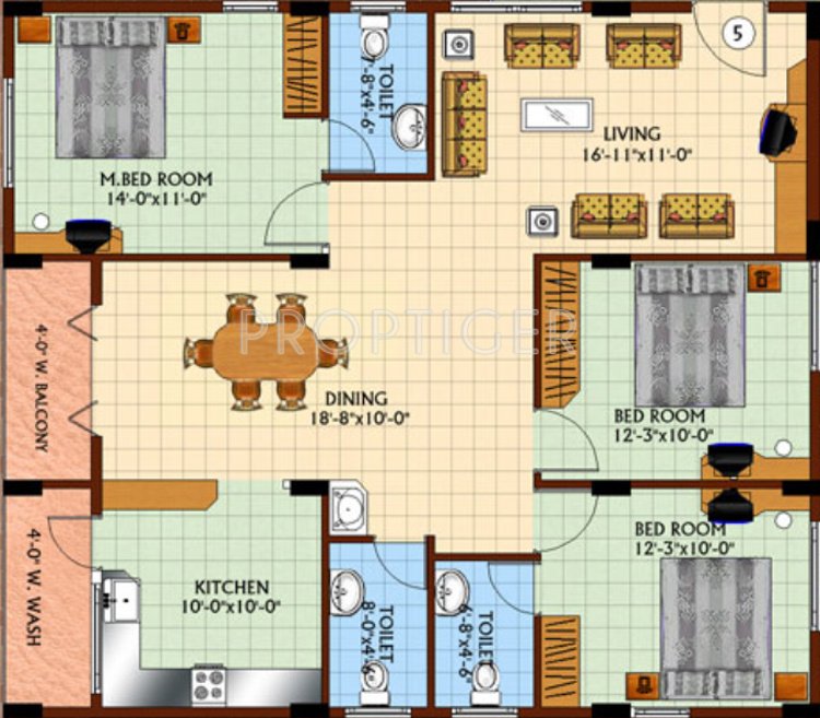 DSR Infrastructures Regency (3BHK+3T (1,520 sq ft) 1520 sq ft)