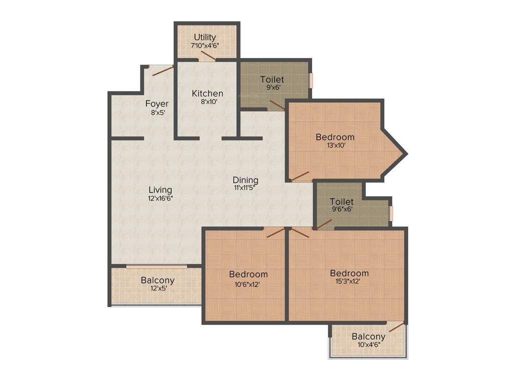 Skylark Esta (3BHK+2T (1,520 sq ft) 1520 sq ft)