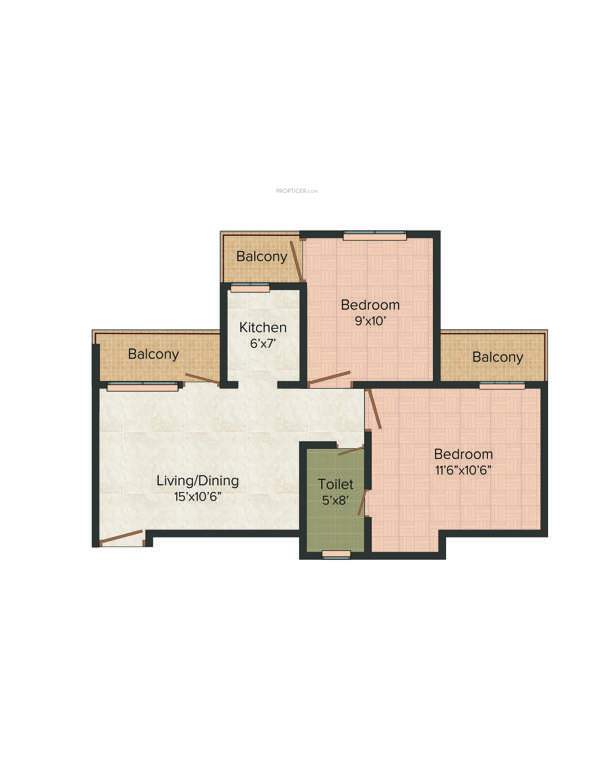 Nimbus Express Park View (2BHK+1T (831 sq ft) 831 sq ft)