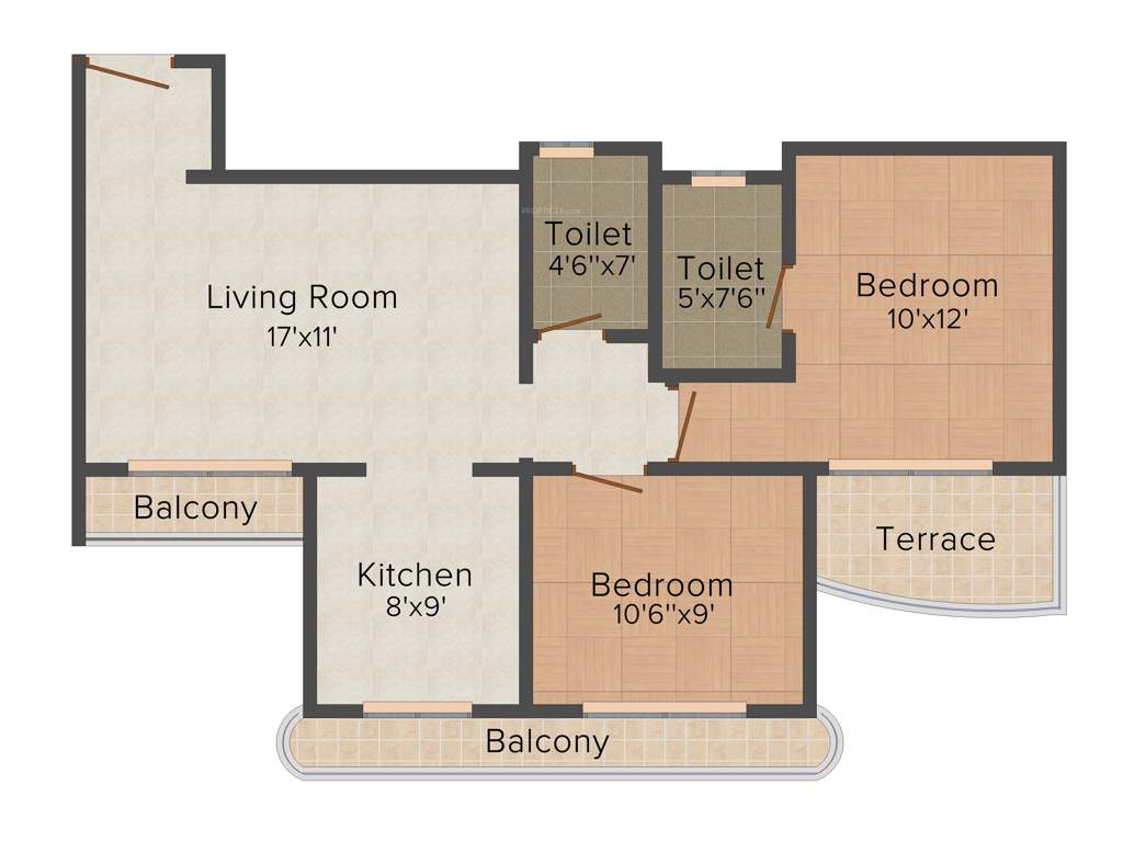Paradise Sai Mannat (2BHK+2T (1,150 sq ft) 1150 sq ft)