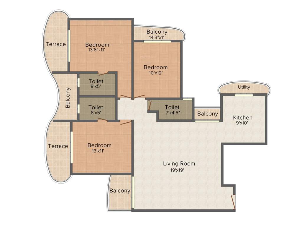 Paradise Sai Mannat (3BHK+3T (1,660 sq ft) 1660 sq ft)