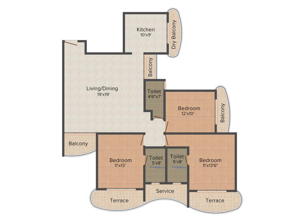 Paradise Sai Mannat (3BHK+3T (2,000 sq ft) 2000 sq ft)