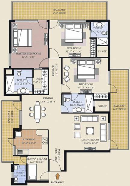 Purva Purva Panorama (3BHK+4T (2,190 sq ft) + Servant Room 2190 sq ft)