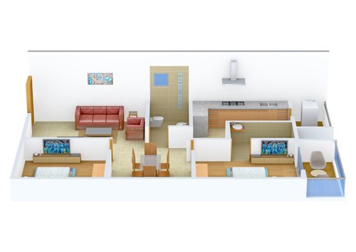 Innovative Aspen Woods (2BHK+2T (1,085 sq ft) 1085 sq ft)