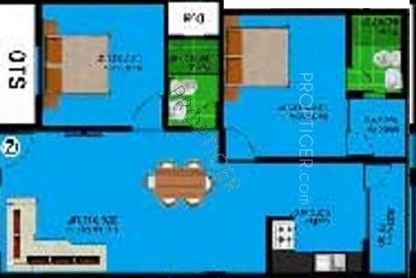DS DSMAX SYMPHONY (2BHK+2T (1,040 sq ft) 1040 sq ft)