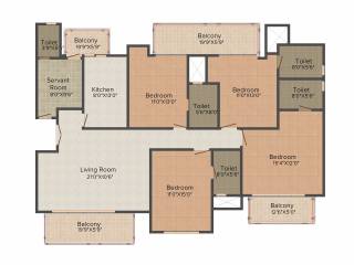 Sidhartha Estella (4BHK+5T (2,550 sq ft)   Servant Room 2550 sq ft)
