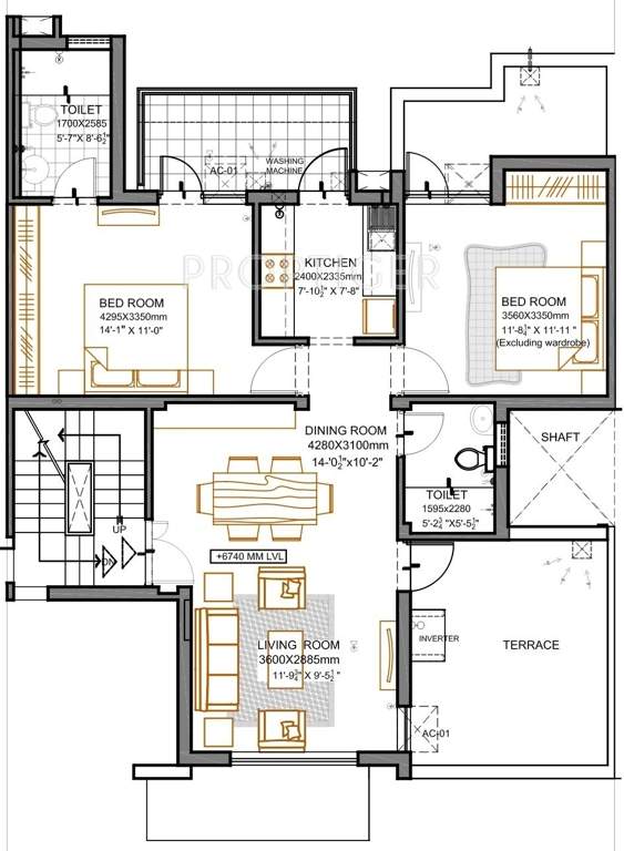 Vatika Primrose Floors (2BHK+2T (881 sq ft) 881 sq ft)