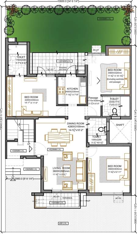 Vatika Primrose Floors (3BHK+3T (1,156 sq ft) 1156 sq ft)