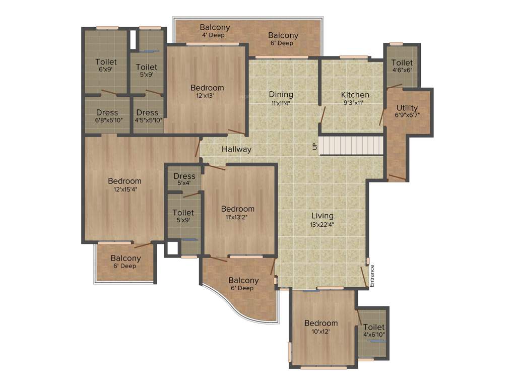 Emaar Palm Terraces Select (5BHK+6T (3,670 sq ft) + Servant Room 3670 sq ft)