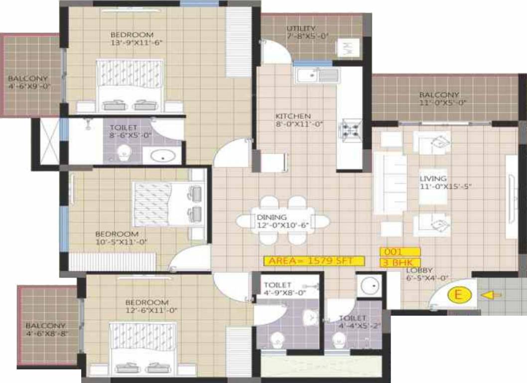 Raja Housing Ritz Avenue (3BHK+3T (1,579 sq ft) 1579 sq ft) Raja Housing Ritz Avenue (3BHK+3T (1,579 sq ft) 1579 sq ft)