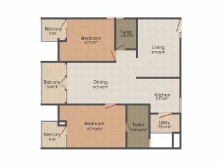 VKC Chourasia Signature (2BHK+2T (1,543 sq ft) 1543 sq ft) VKC Chourasia Signature (2BHK+2T (1,543 sq ft) 1543 sq ft)