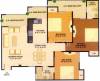 JKG Amba G Residency Floor Plan (3BHK+2T (1,665 sq ft) 1665 sq ft)