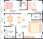 Krishna Parijatha (2BHK+2T (1,350 sq ft) Pooja Room 1350 sq ft) Krishna Parijatha (2BHK+2T (1,350 sq ft) Pooja Room 1350 sq ft)