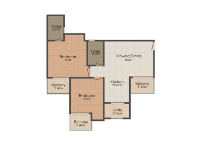 Ajnara Daffodil (2BHK+2T (973 sq ft) 973 sq ft) Ajnara Daffodil (2BHK+2T (973 sq ft) 973 sq ft)