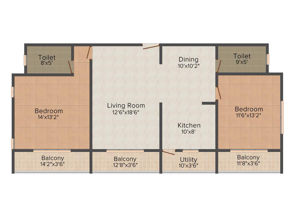 Concorde Livingston (2BHK+2T (1,480 sq ft) 1480 sq ft)