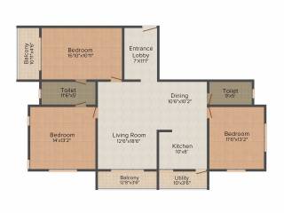 Concorde Livingston (3BHK+2T (1,615 sq ft) 1615 sq ft) Concorde Livingston (3BHK+2T (1,615 sq ft) 1615 sq ft)